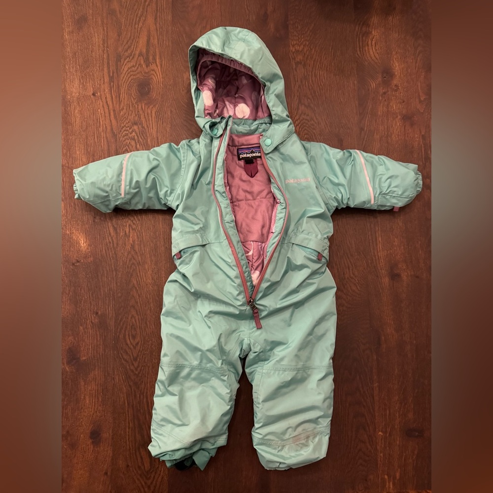 Patagonia Baby Snow Pile One-Piece Snow Suit - 6-12M - Teal